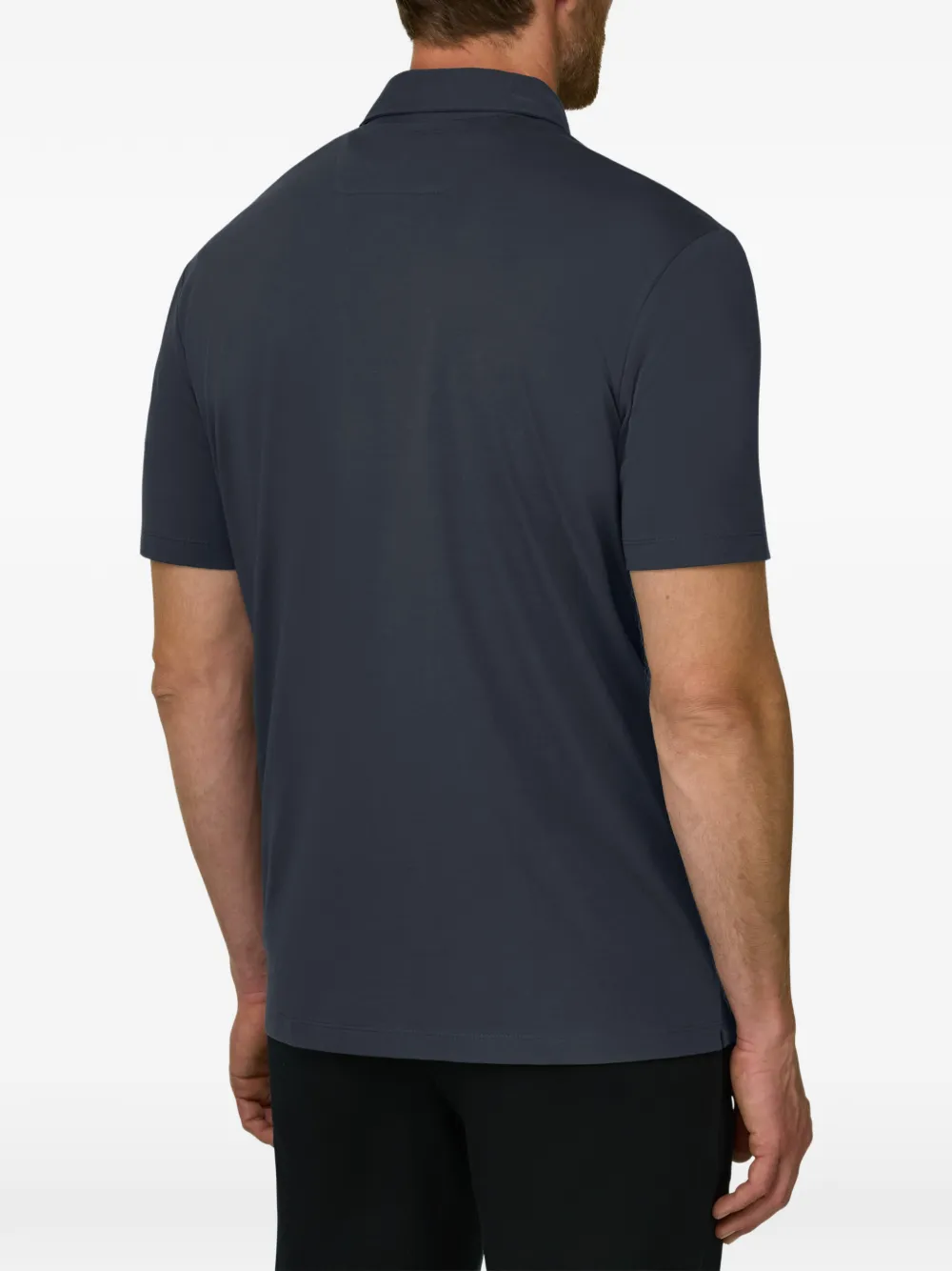 Boggi Milano Poloshirt van stretch Supima katoenen jersey Blauw