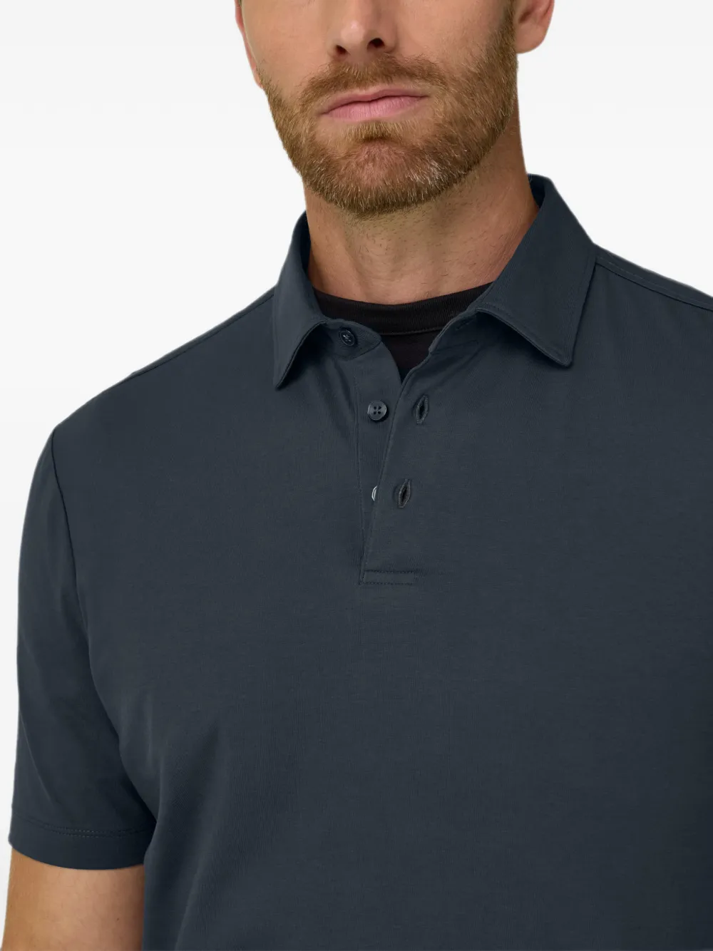 Boggi Milano Poloshirt van stretch Supima katoenen jersey Blauw