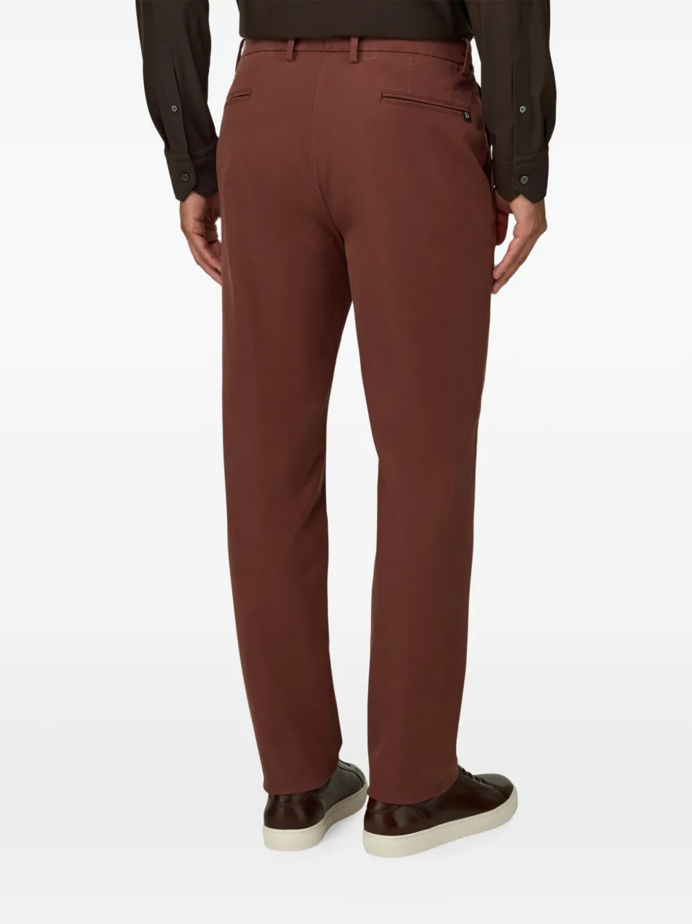 Boggi Milano Broek van stretch katoenen tencel Rood