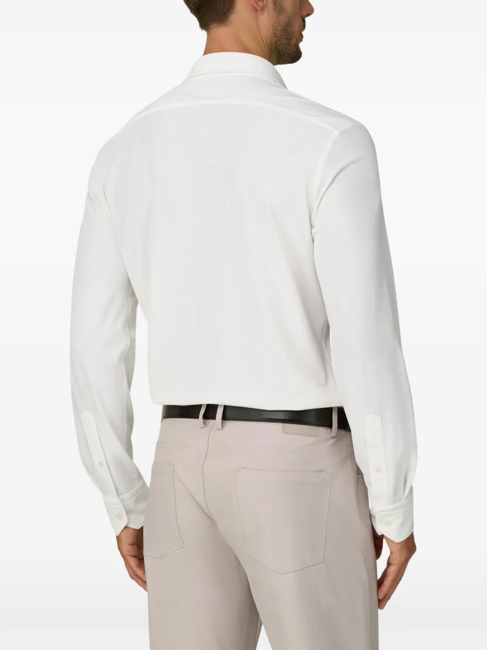 Boggi Milano Stretch nylon B Tech slim-fit overhemd Wit