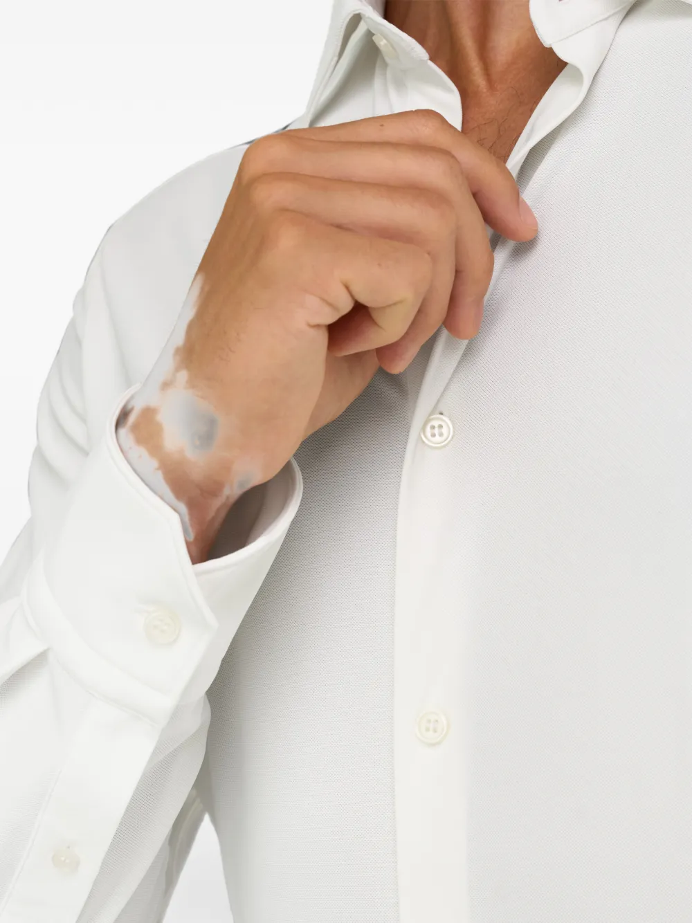 Boggi Milano Stretch nylon B Tech slim-fit overhemd Wit