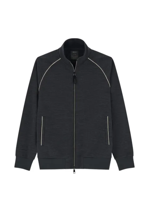 Boggi Milano full-zip sweatshirt in wool-blend diagonal
