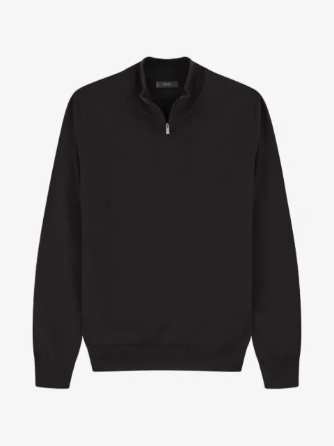 Boggi Milano Pullover mit kurzem Reißverschluss aus extrafeiner Merinowolle