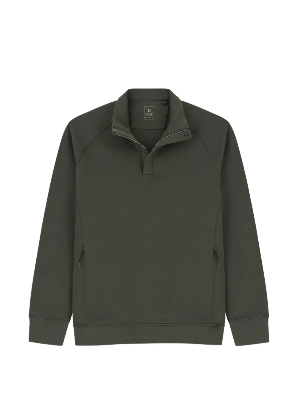 Boggi Milano quarter-zip sweatshirt in cotton blend scuba B Tech - Grün