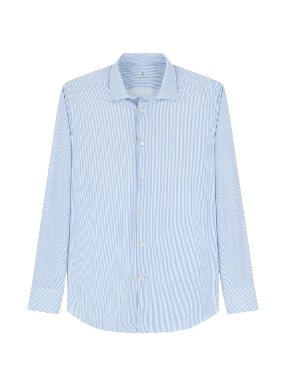 Boggi Milano shirt striped stretch nylon B Tech slim fit - Blu