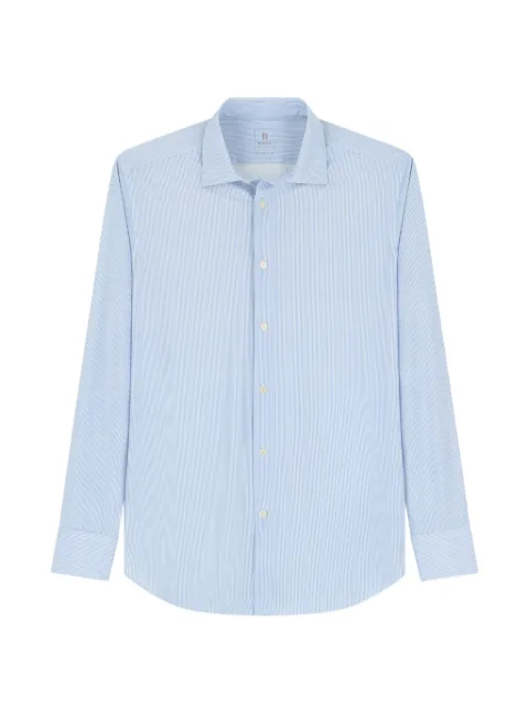 Boggi Milano shirt striped stretch nylon B Tech slim fit