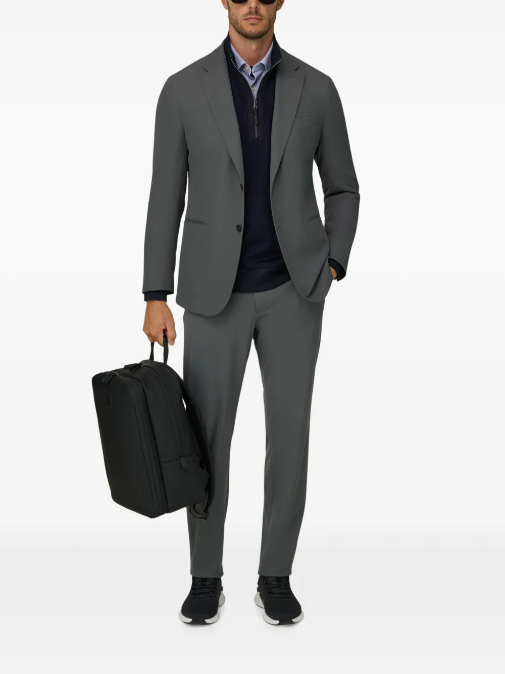 Boggi Milano Canneté B Tech blazer van stretch nylon Grijs