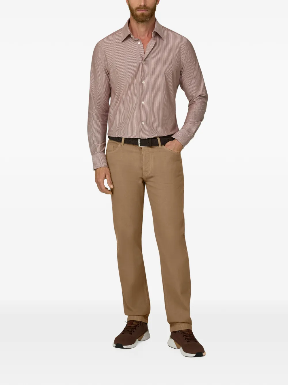 Boggi Milano Jeans van stretch denim Beige