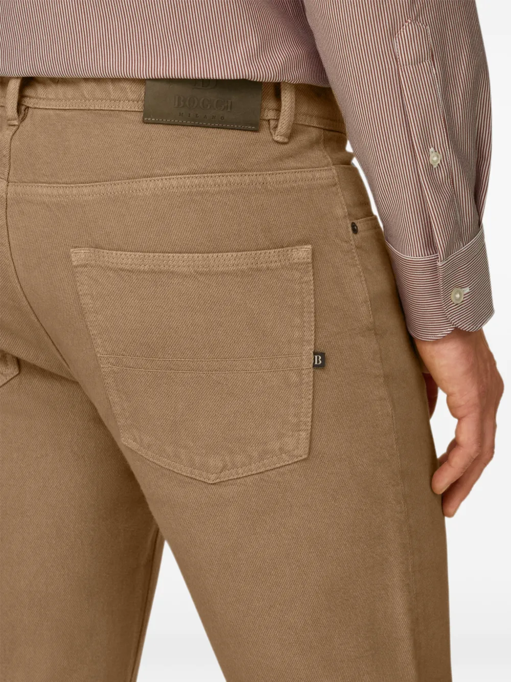 Boggi Milano Jeans van stretch denim Beige