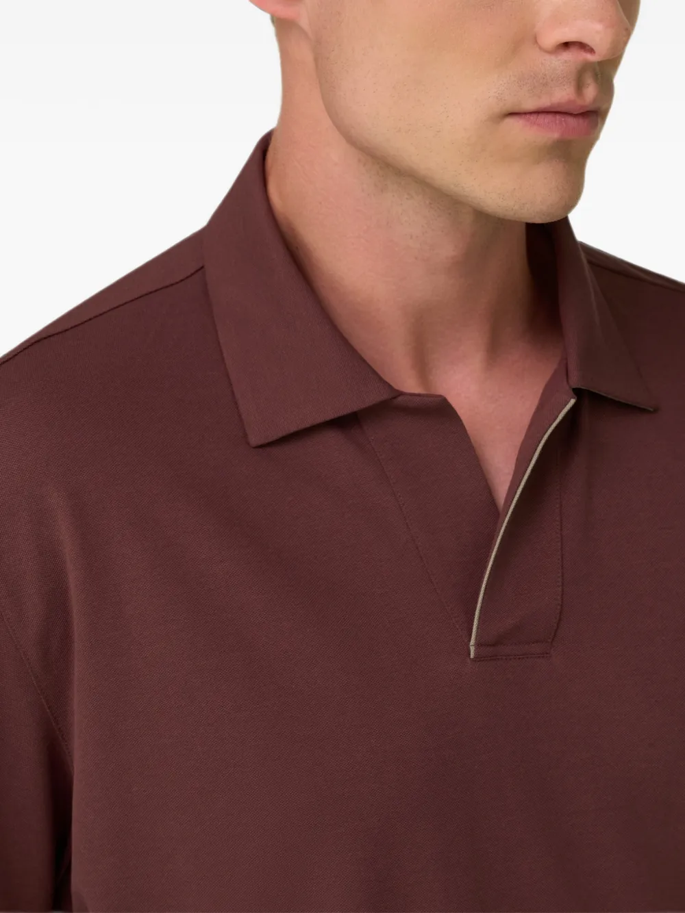 Boggi Milano Poloshirt van stretch-katoenen blend met piqué-effect Rood