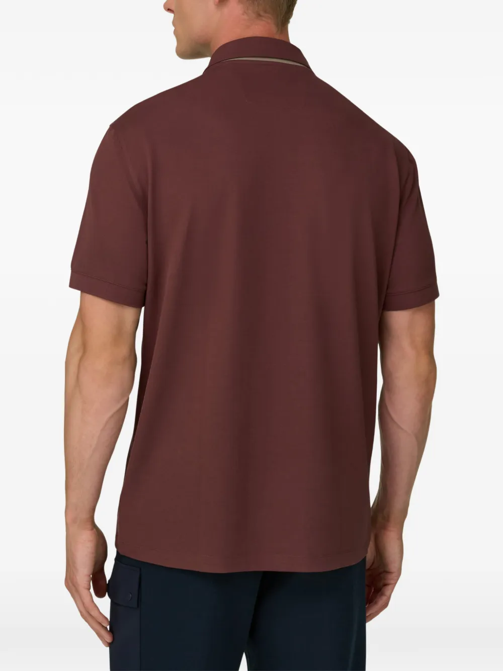 Boggi Milano Poloshirt van stretch-katoenen blend met piqué-effect Rood