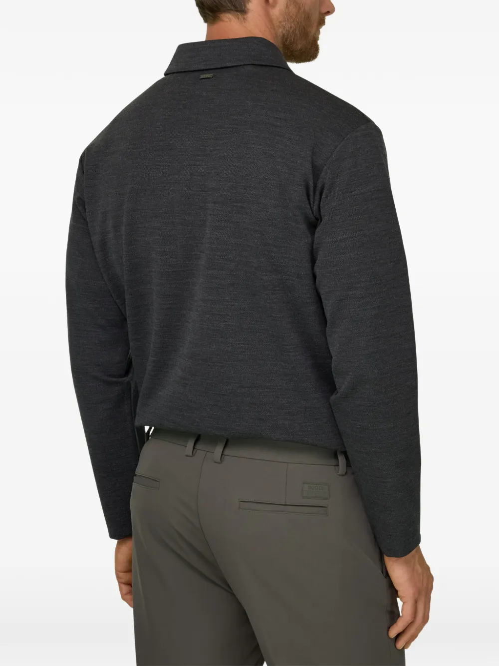 Boggi Milano Sweater van wolblend met kwartrits Grijs