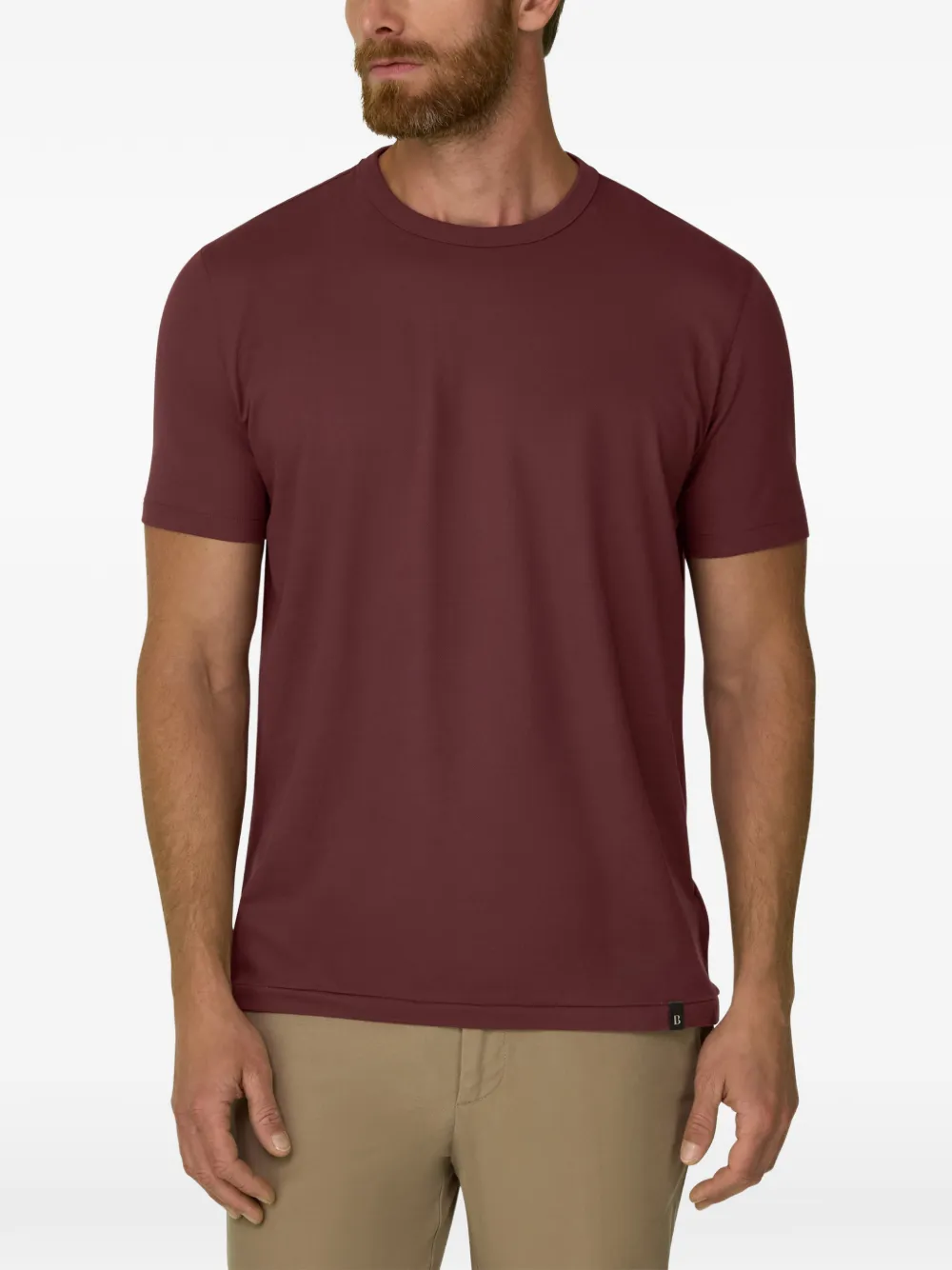 Boggi Milano T-shirt van diagonale jersey B Tech katoenblend Rood