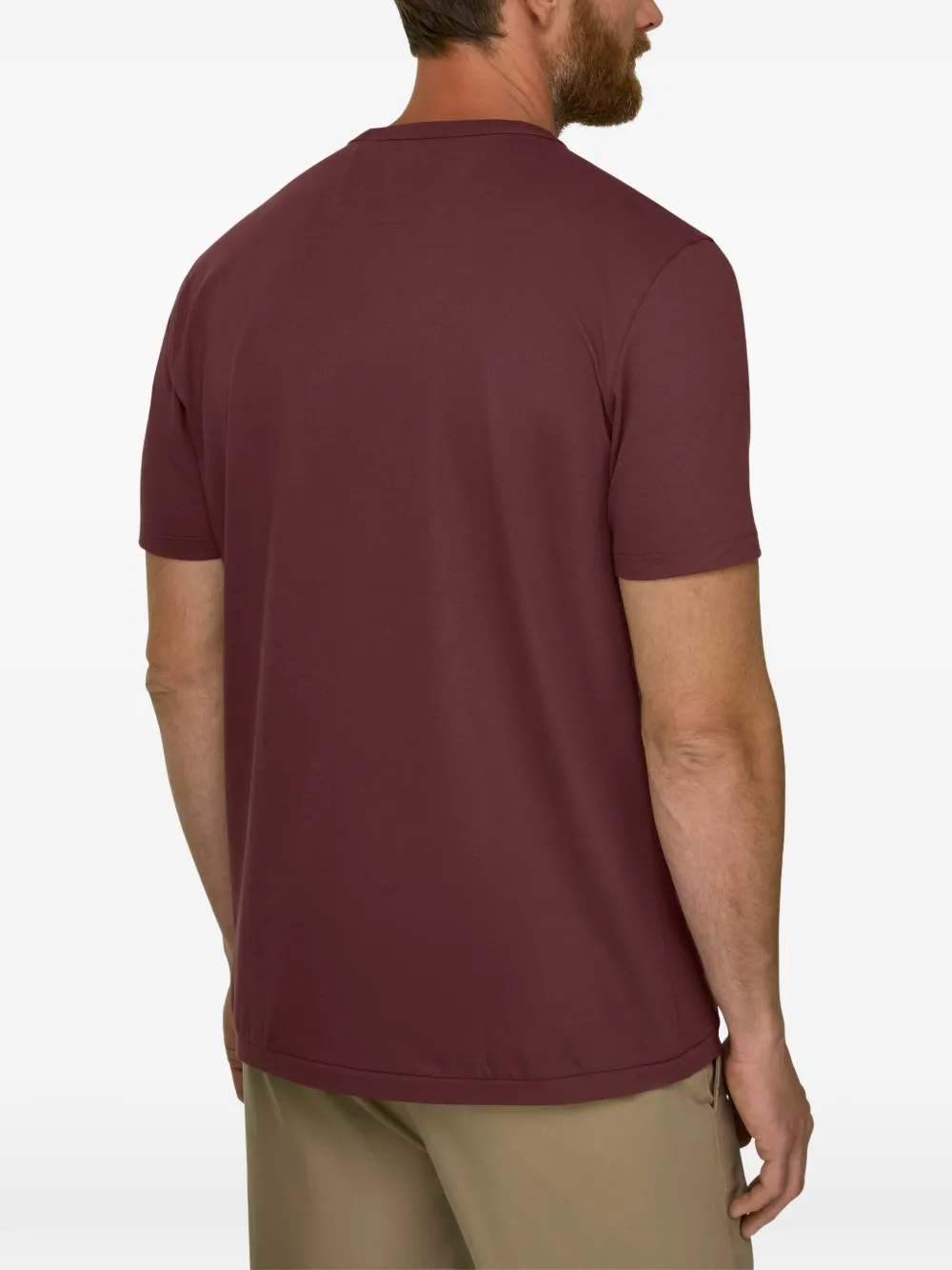 Boggi Milano T-shirt van diagonale jersey B Tech katoenblend Rood