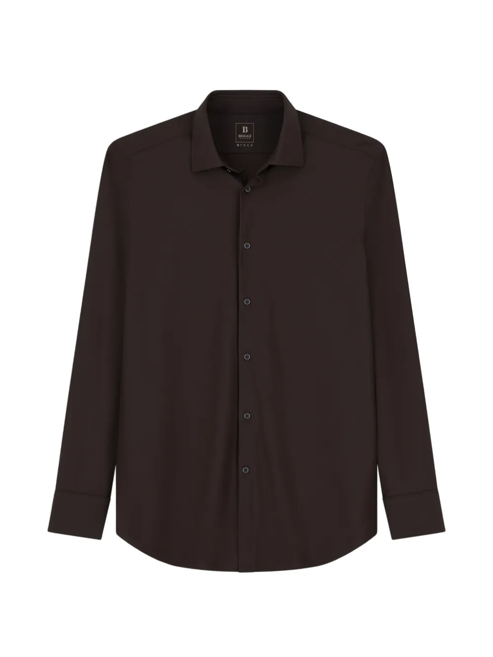 Boggi Milano shirt in stretch nylon B Tech slim fit | Brown | Image 1