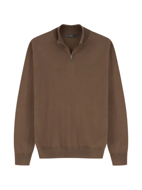 Boggi Milano quarter-zip jumper in extrafine merino wool