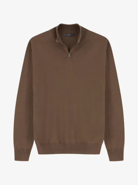 Boggi Milano Pullover mit kurzem Reißverschluss aus extrafeiner Merinowolle