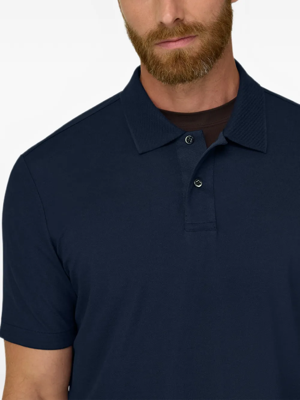 Boggi Milano Poloshirt van stretch-katoenen blend met piqué-effect Blauw