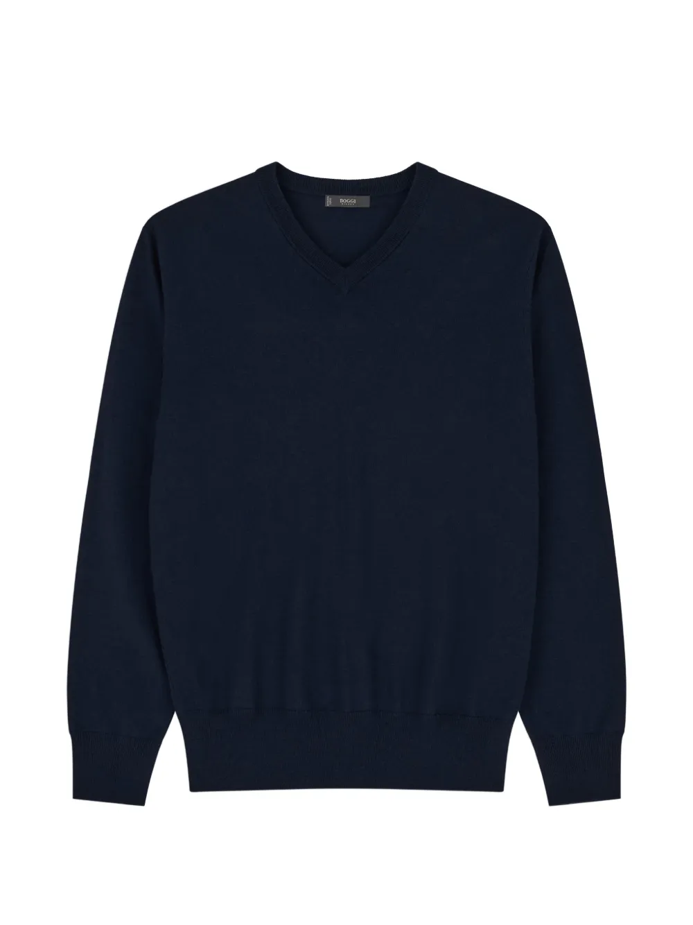 Boggi Milano V-neck jumper in extrafine merino wool - Blu