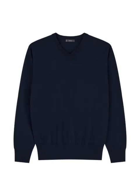 Boggi Milano V-neck jumper in extrafine merino wool