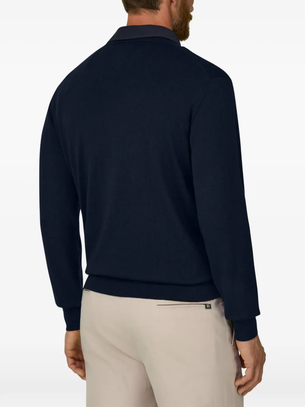 Boggi Milano Trui van merinowol met V-hals Blauw