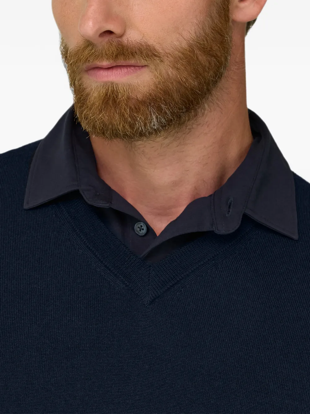 Boggi Milano Trui van merinowol met V-hals Blauw
