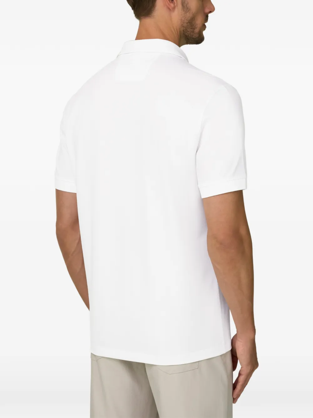 Boggi Milano Poloshirt van stretch-katoenen blend met piqué-effect Wit