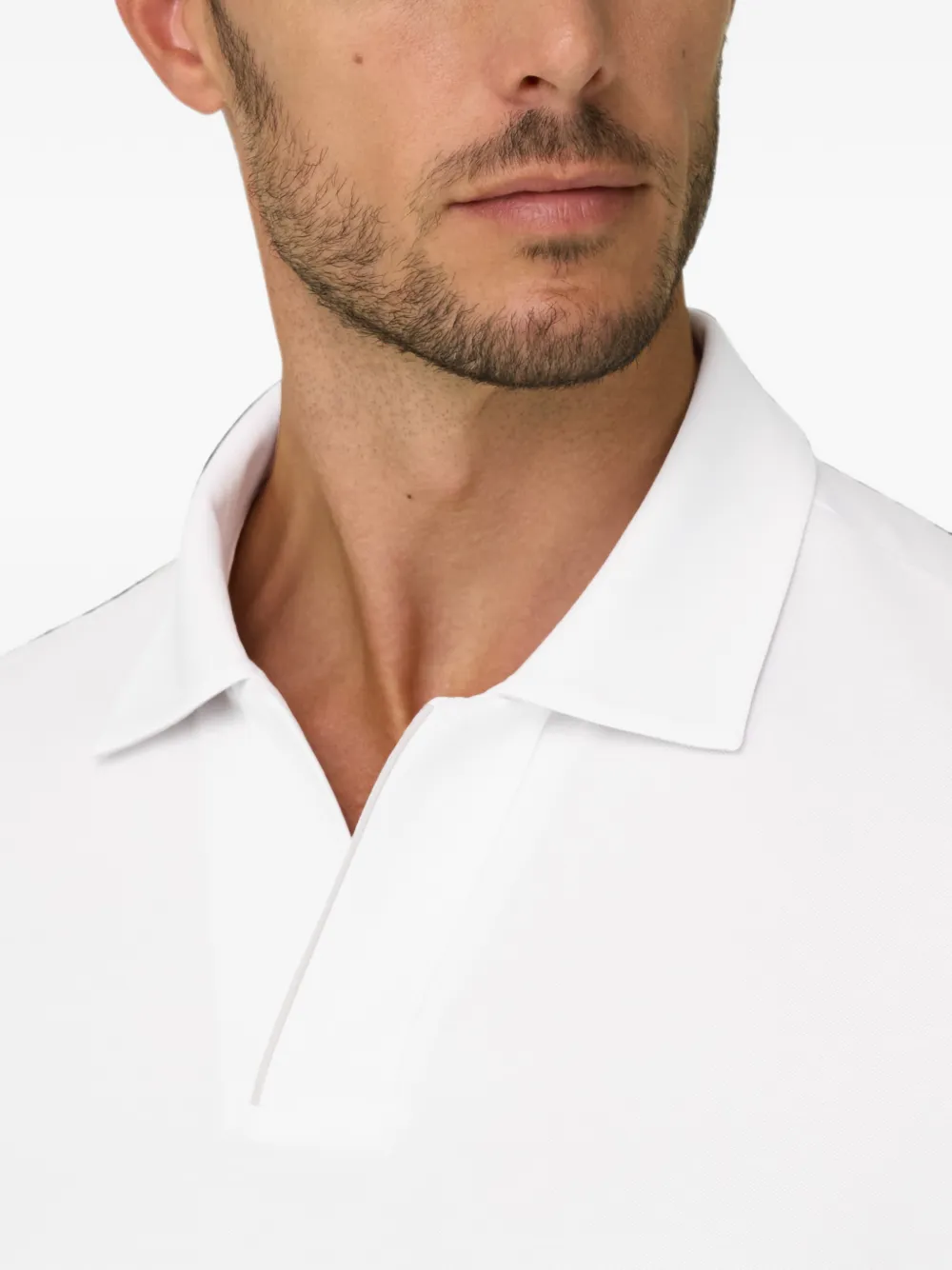 Boggi Milano Poloshirt van stretch-katoenen blend met piqué-effect Wit