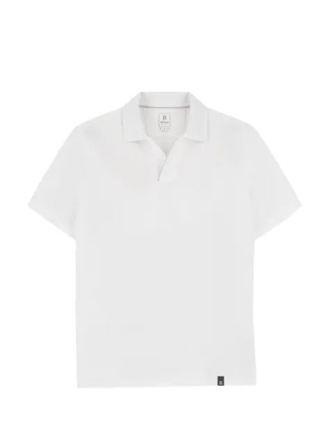 Boggi Milano polo in stretch cotton blend piqué Cool Jade-Fresh