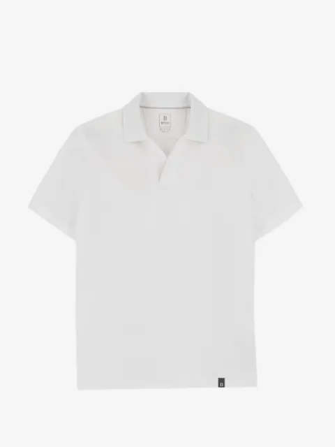 Boggi Milano polo in stretch cotton blend piqué Cool Jade-Fresh