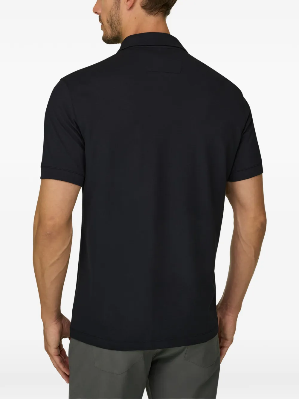 Boggi Milano Poloshirt van stretch-katoenen blend met piqué-effect Zwart