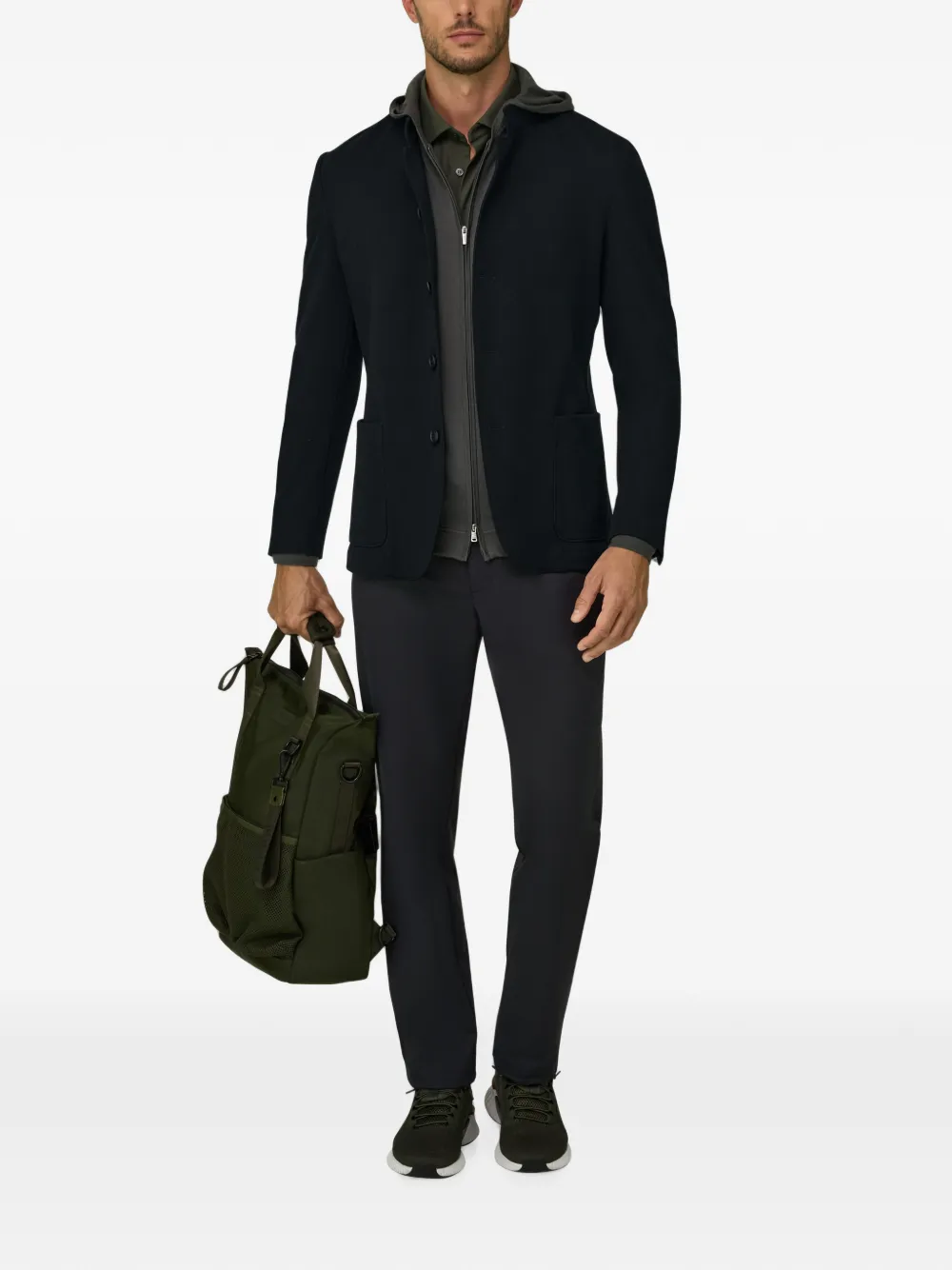 Boggi Milano B Tech blazer van wolblend Zwart