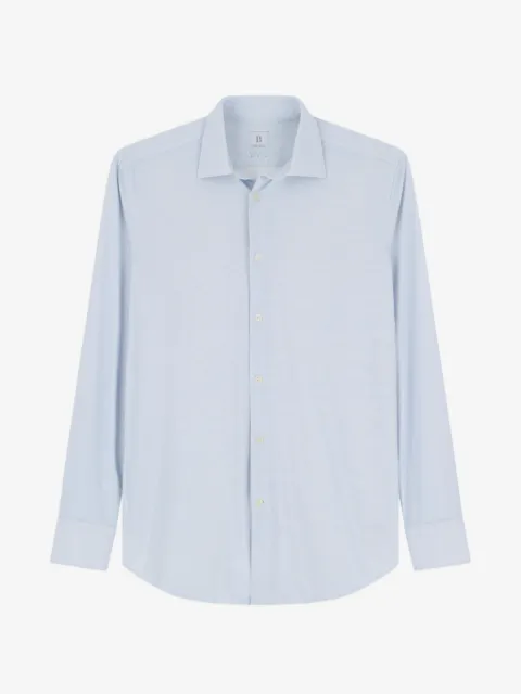 Boggi Milano shirt micro patterned nylon stretch slim fit B Tech