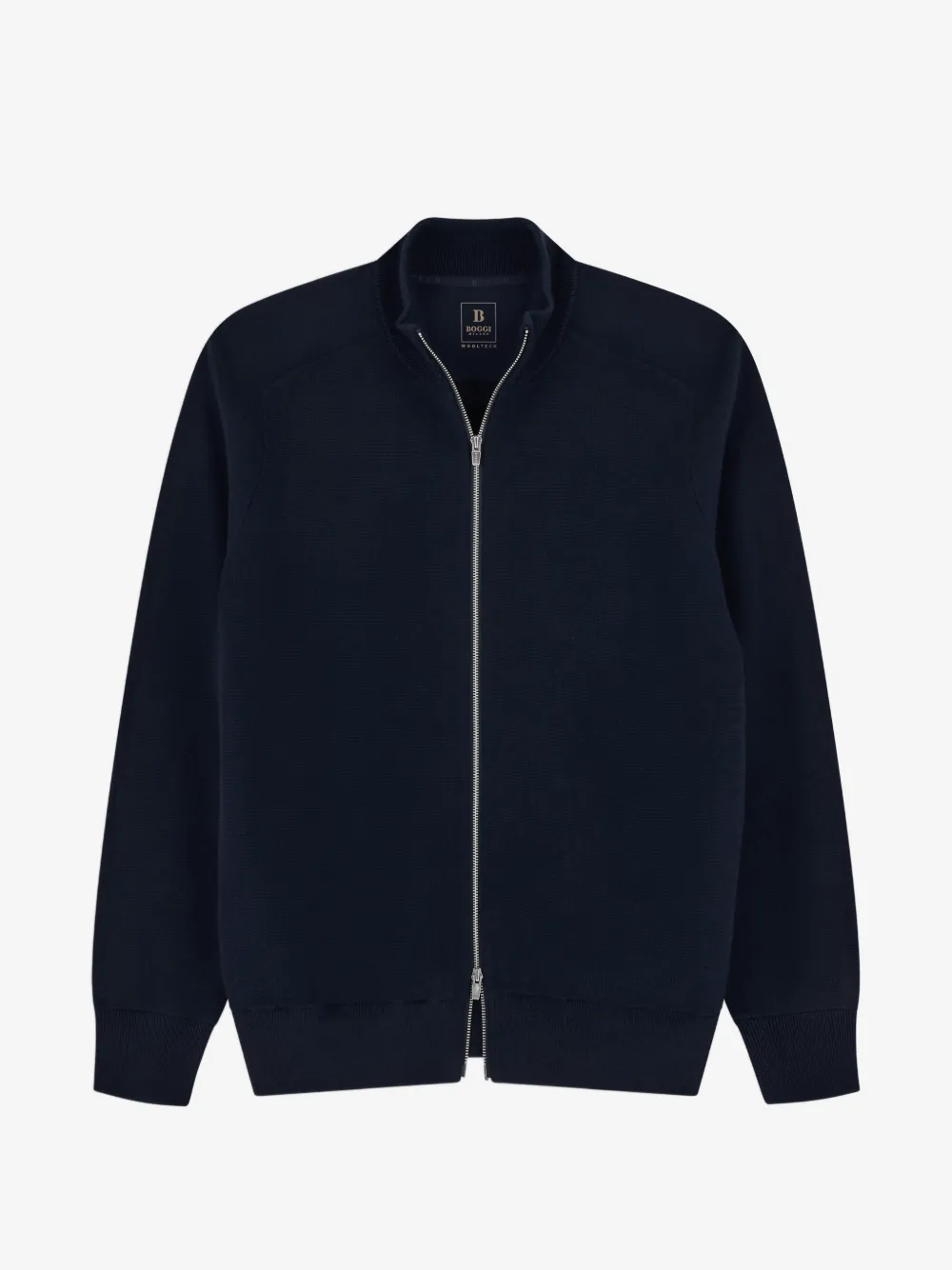 Boggi Milano full-zip jumper in merino wool blend WOOLTECH | Blue | Image 1