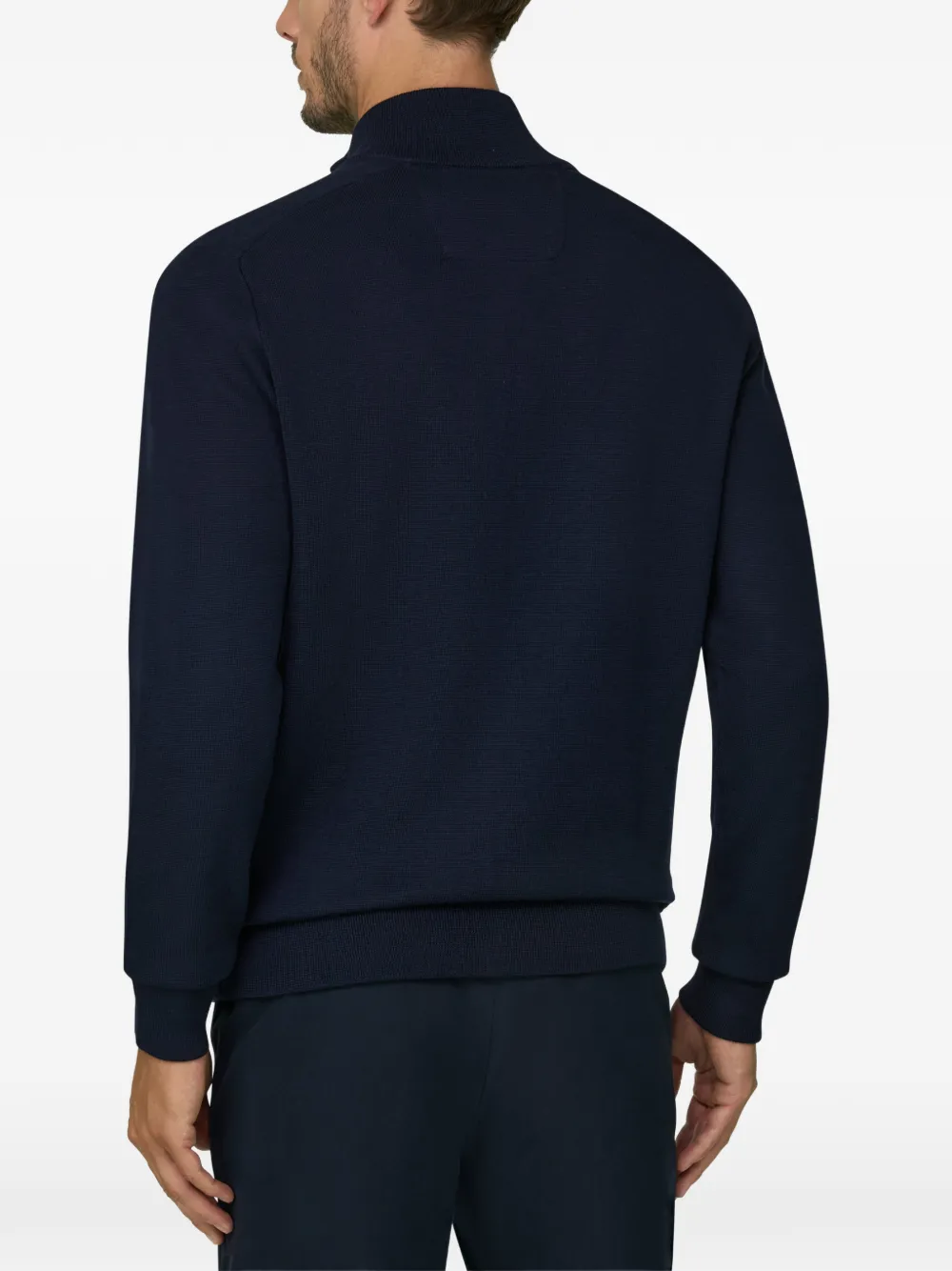 Boggi Milano Trui van merinowolblend met rits Blauw