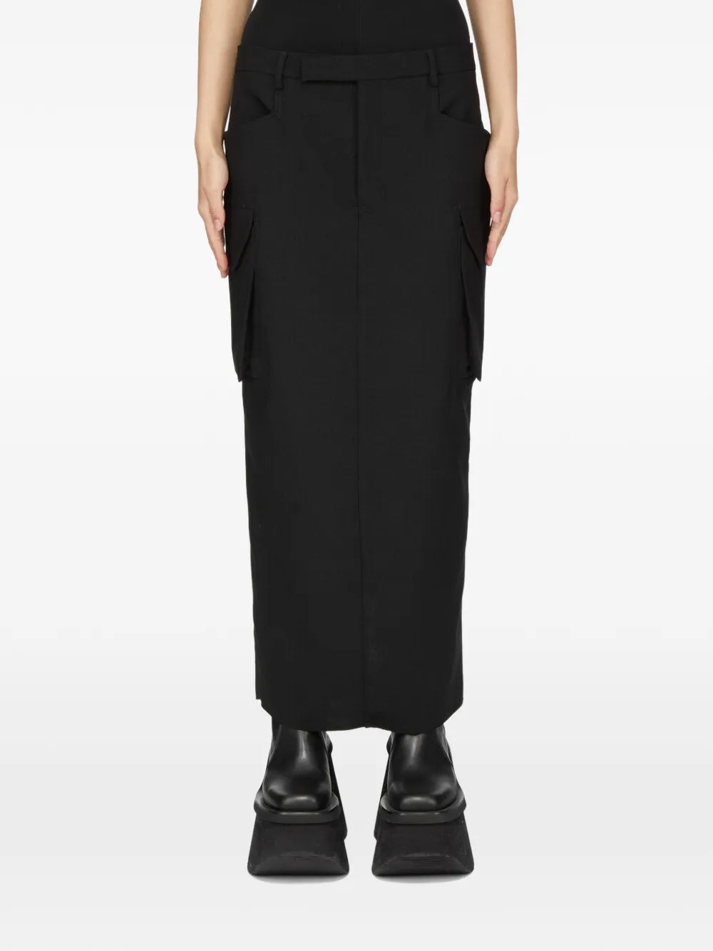 Rick Owens Firbanks grain de poudre midi-rok Zwart