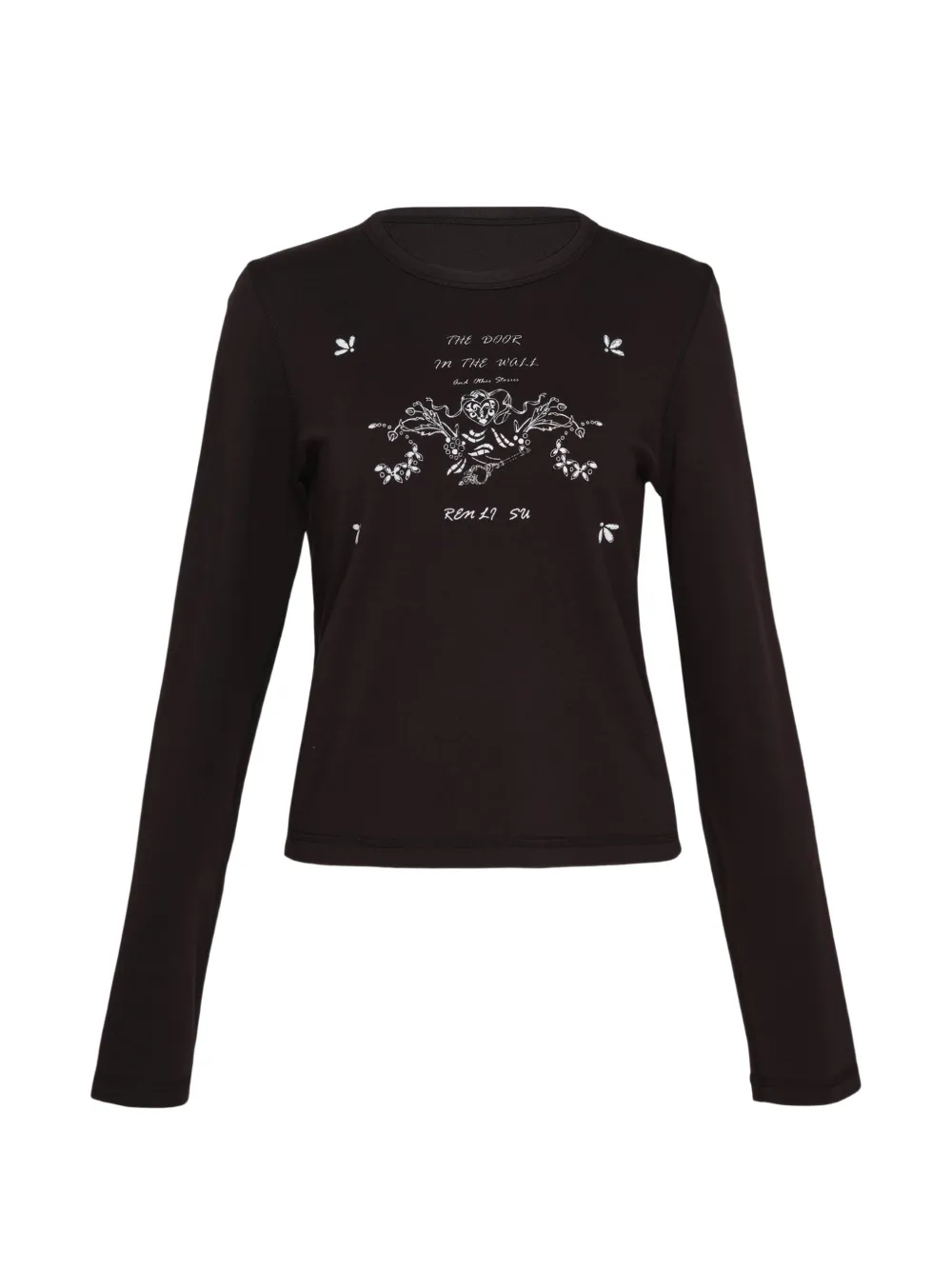 Renli Su graphic-print long-sleeve T-shirt | Black | Image 1
