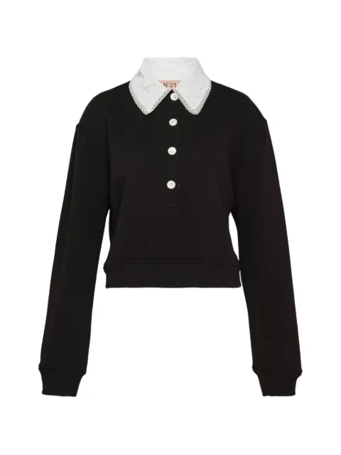Nº21 sudadera con botones y cuello de encaje