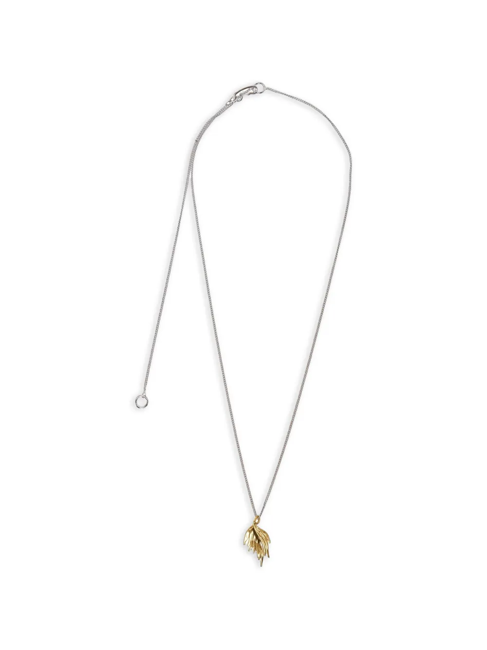 Jil Sander leaf-pendant necklace - Argento