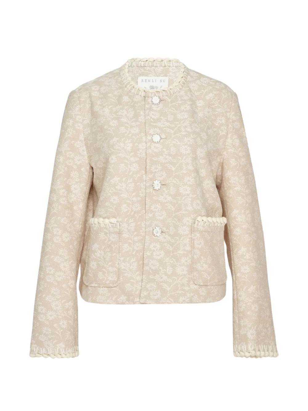 Renli Su floral-motif button-up jacket