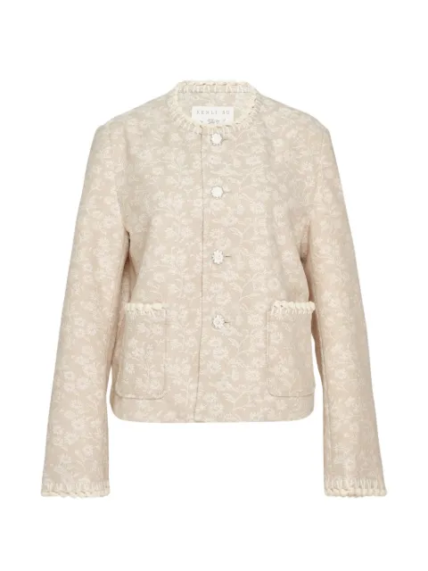 Renli Su floral-motif button-up jacket