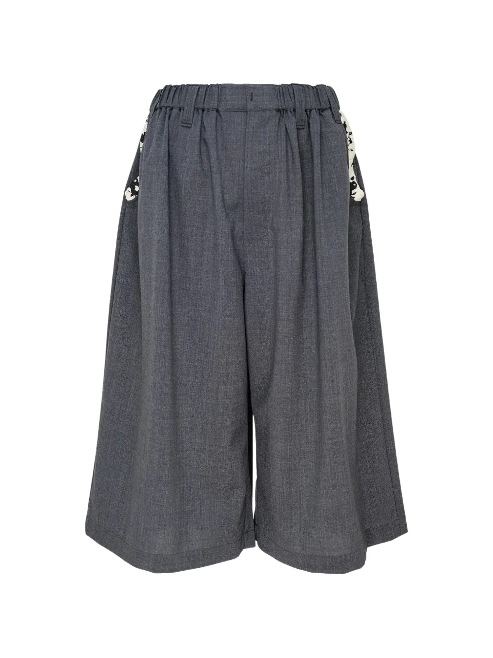 Renli Su embroidered-trim wide-leg trousers | Grey | Image 1