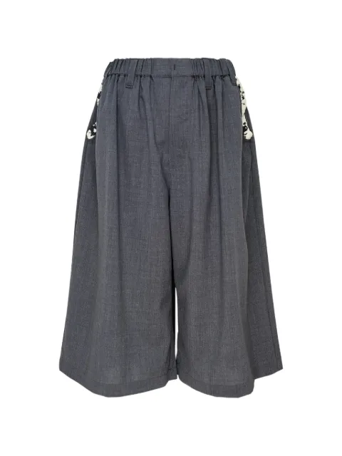 Renli Su embroidered-trim wide-leg trousers