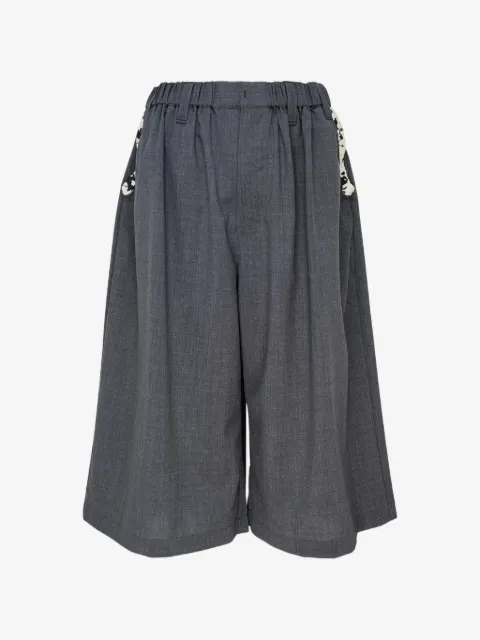 Renli Su embroidered-trim wide-leg trousers