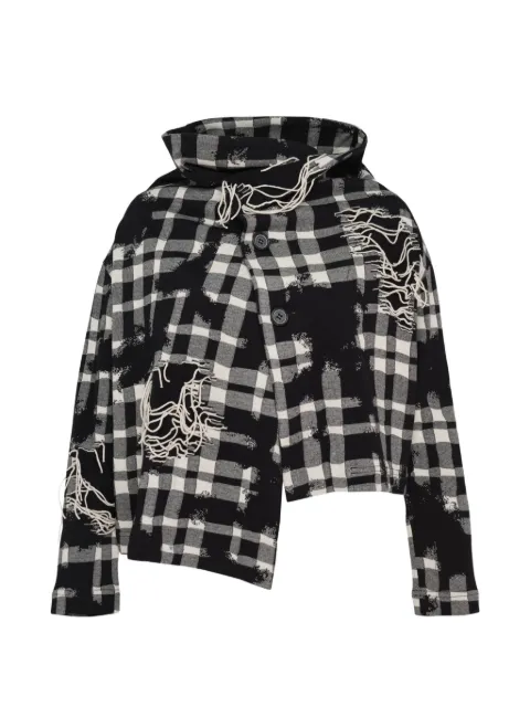 Y's veste asymétrique à effet usé