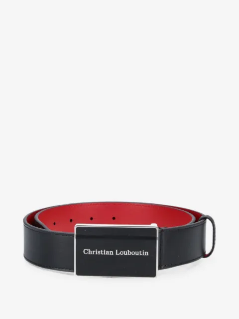 Christian Louboutin Canopy logo-plaque leather belt