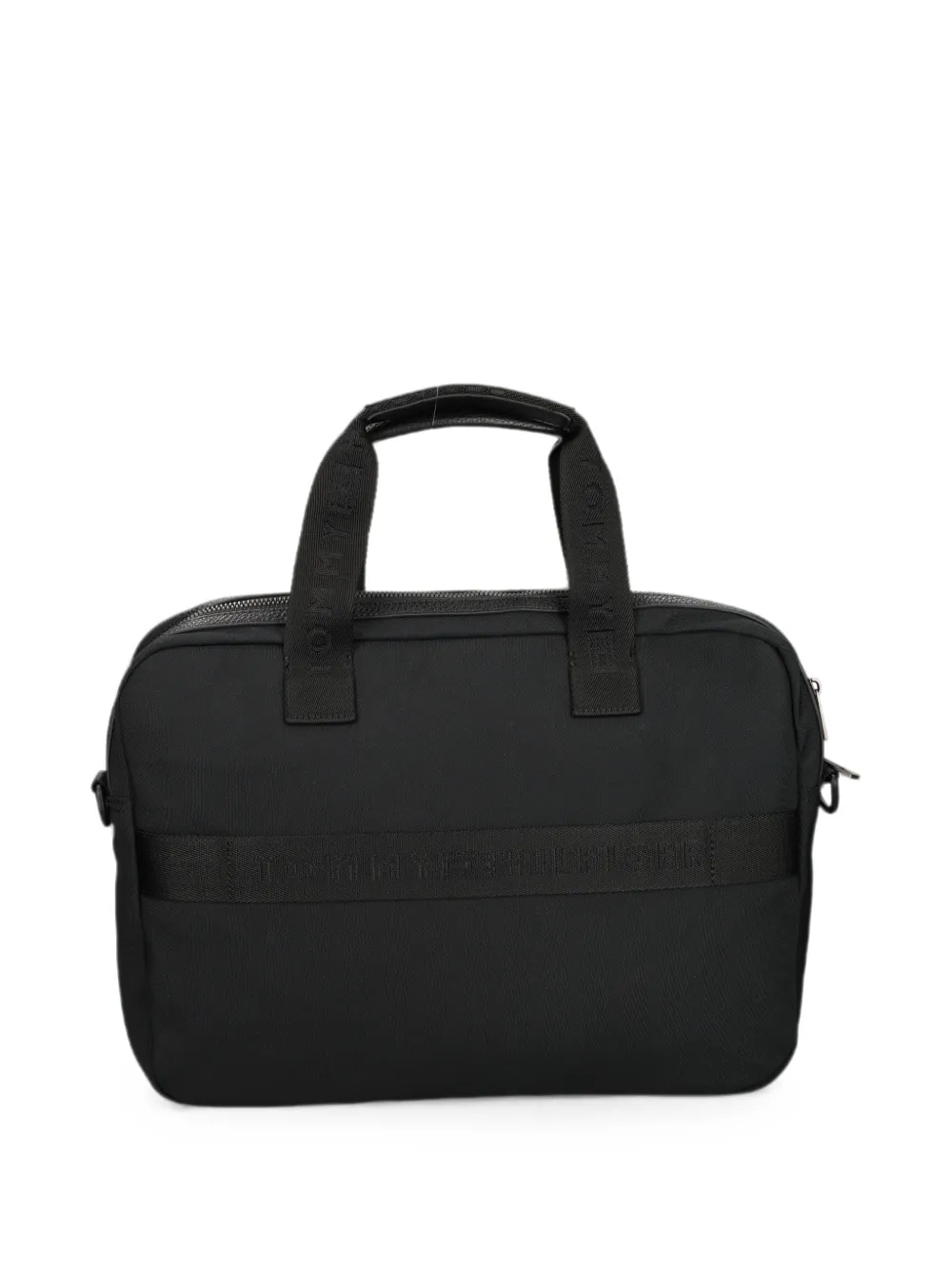 Tommy Hilfiger Laptoptas met logoband Zwart