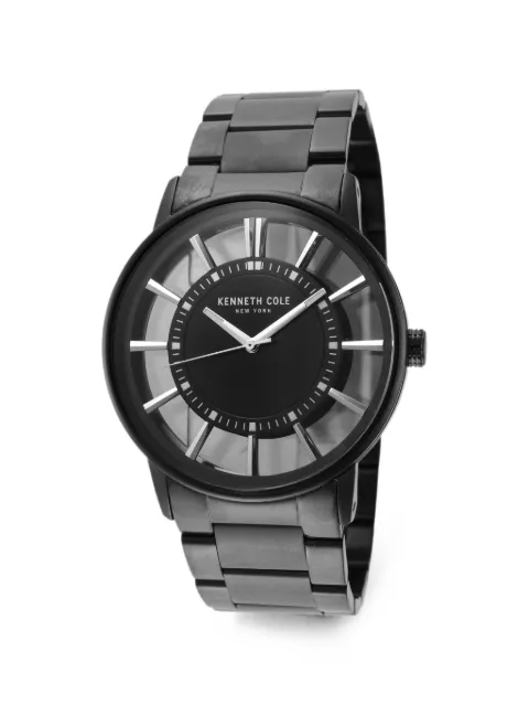 KENNETH COLE transparent dial link bracelet 43.5mm watch