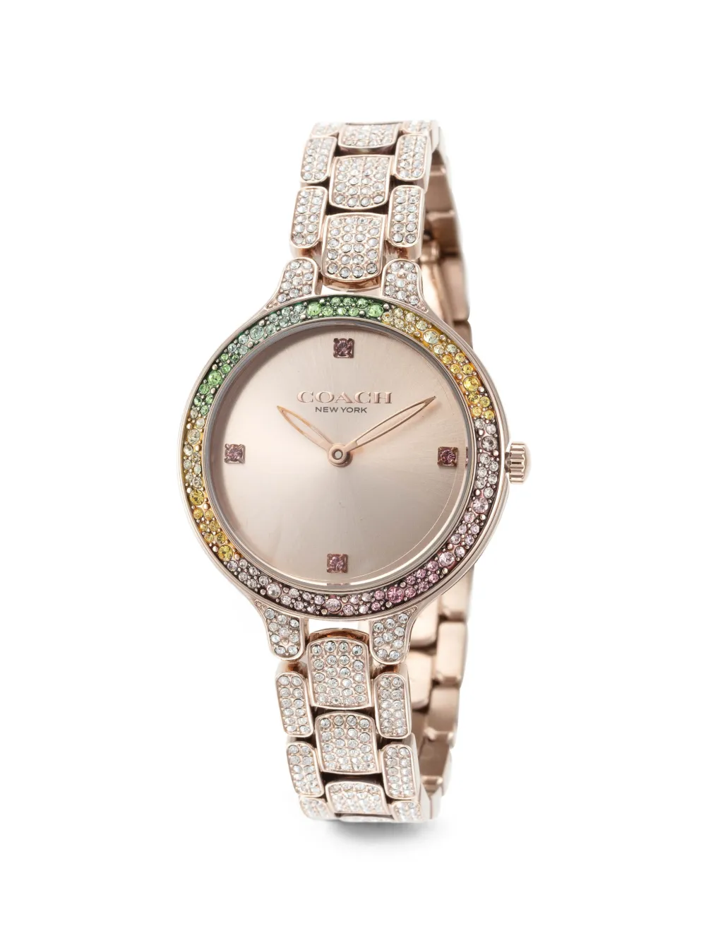 Coach Chelsea crystal-embellished 32mm watch - Rosa