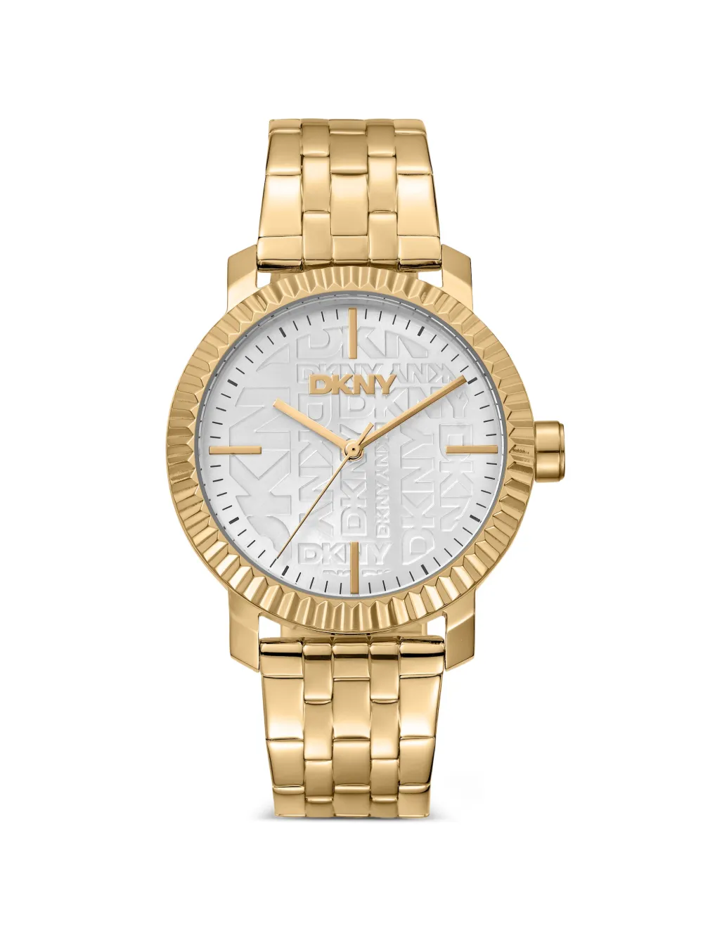 DKNY Armbanduhr mit geriffelter Lünette 36mm - Weiß
